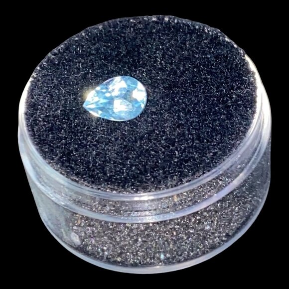 Gemstone London Blue Topaz 11mm x 9mm x 5mm Teardrop Pear Shape Faceted - Picture 3 of 5